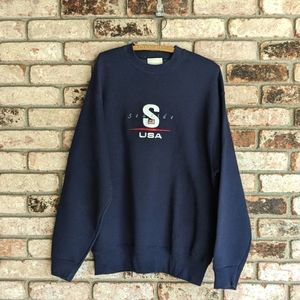 🐠 Seaside Oregon Navy Blue Crewneck Sweatshirt L by J. America
